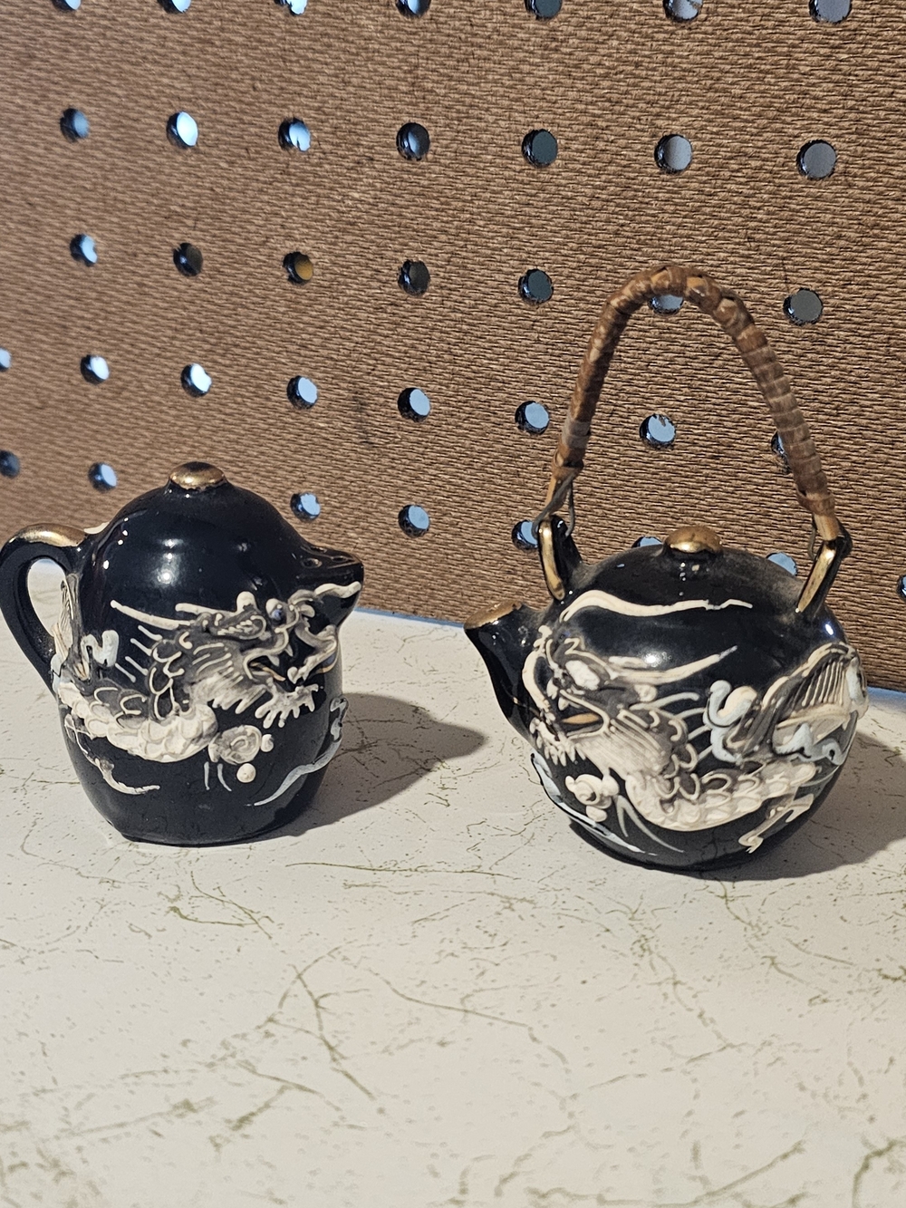 Vintage Dragonware Salt & Pepper Shakers